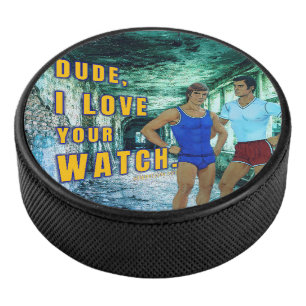 SlipperyJoe's Typ, liebst deine Uhr LGBTQIA Künstl Eishockey Puck