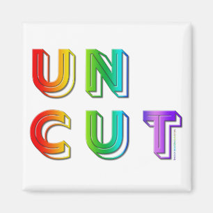 SlipperyJoe's ungeschnittene Wort Regenbogenfarben Magnet