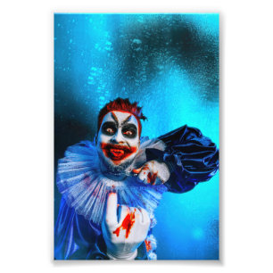 SlipperyJoe's unheimliche Halloween-Clown-Figur ve Fotodruck