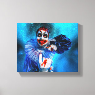 SlipperyJoe's unheimliche Halloween-Clown-Figur ve Leinwanddruck