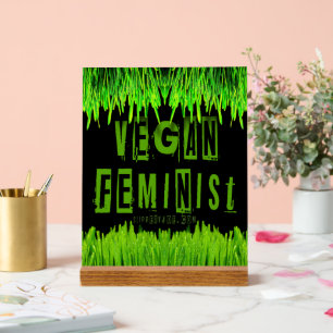 SlipperyJoe's vegane feministische aufmerksamkeits Acrylschild