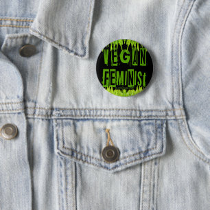 SlipperyJoe's vegane feministische aufmerksamkeits Button
