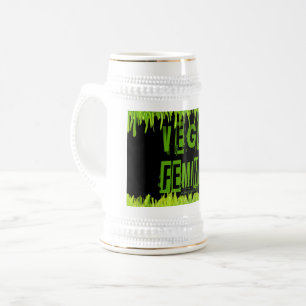 SlipperyJoe's Veganer feministischer Gräser-Wortbl Bierglas