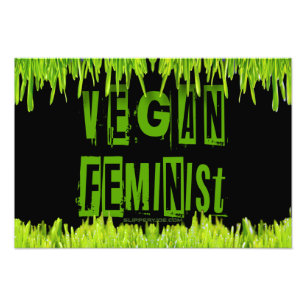 SlipperyJoe's Veganer feministischer Gräser-Wortbl Fotodruck