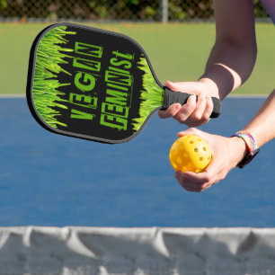 SlipperyJoe's Veganer feministischer Gräser-Wortbl Pickleball Schläger