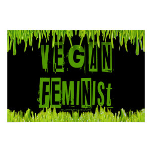 SlipperyJoe's Veganer feministischer Gräser-Wortbl Poster