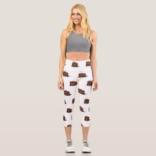 SlipperyJoe's verwöhnender mehrschichtiger Schokol Capri Leggings