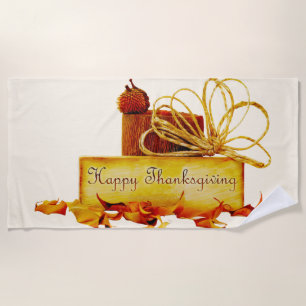 SlipperyJoe's warme festliche Thanksgiving-Stimmun Strandtuch