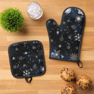 SlipperyJoes Weihnachten winterlich magisch friedl Ofenhandschuh & Topflappen-Set