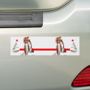 SlipperyJoe's Weihnachts-Shopping-White Paper Spir Autoaufkleber