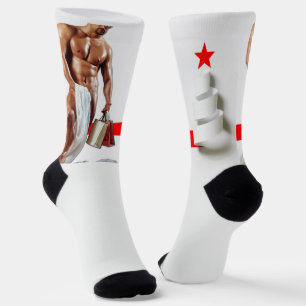 SlipperyJoe's Weihnachts-Shopping-White Paper Spir Socken