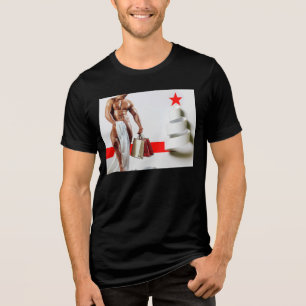 SlipperyJoe's Weihnachts-Shopping-White Paper Spir Tri-Blend Shirt