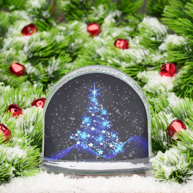 SlipperyJoe's Weihnachtsbaum strahlt blaue Sterne Schneekugeln (Weihnachten)