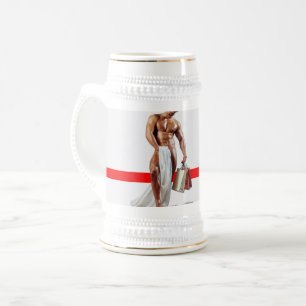 SlipperyJoe's Weihnachtseinkauf weißes Papier Spir Bierglas