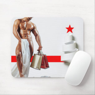 SlipperyJoe's Weihnachtseinkauf weißes Papier Spir Mousepad