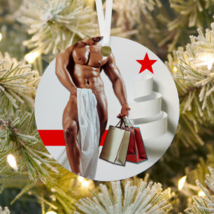 SlipperyJoe's Weihnachtseinkauf weißes Papier Spir Ornament Aus Metall