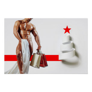 SlipperyJoe's Weihnachtseinkauf weißes Papier Spir Poster