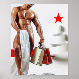 SlipperyJoe's Weihnachtseinkauf weißes Papier Spir Poster