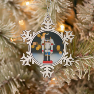 SlipperyJoe's Weihnachtsklassiker Nussknacker Schm Schneeflocken Zinn-Ornament