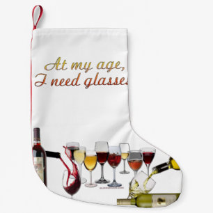 SlipperyJoe's Weingläser freche Wortspielerei rot Kleiner Weihnachtsstrumpf