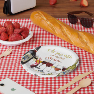 SlipperyJoe's Weingläser freche Wortspielerei rot Pappteller