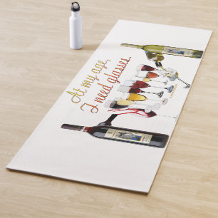 SlipperyJoe's Weingläser freche Wortspielerei rot  Yogamatte