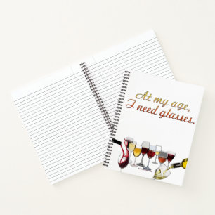 SlipperyJoe's Weintrinkgefäß freche Wortspielerei Notizbuch