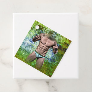 SlipperyJoe's weißer muskulöser sexy Mann Speedo s Geschenkanhänger