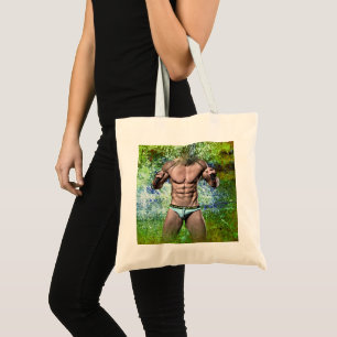 SlipperyJoe's weißer muskulöser sexy Mann Speedo s Tragetasche