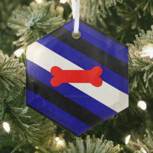 SlipperyJoes Welpen-Spiel-Stolzflagge ausdrücken K Ornament Aus Glas