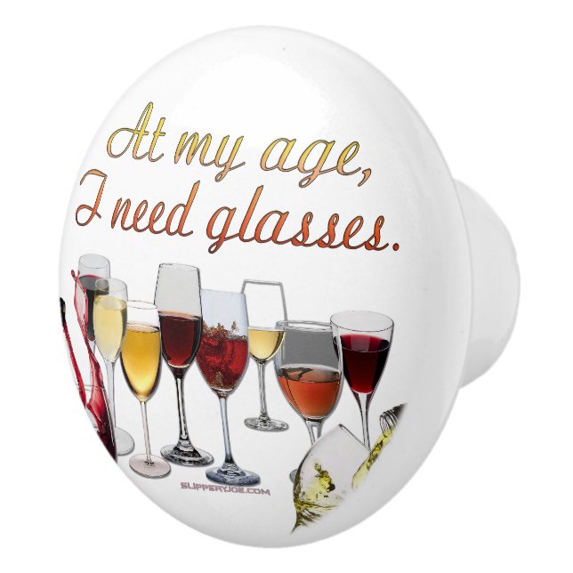 SlipperyJoe's Wine Glasses fermentierter Traubenwe Keramikknauf (Rechts)