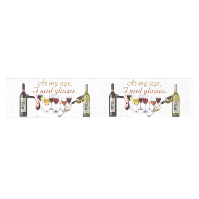 SlipperyJoe's Wine Glasses fermentierter Traubenwe Kurzer Tischläufer (Horizontal)
