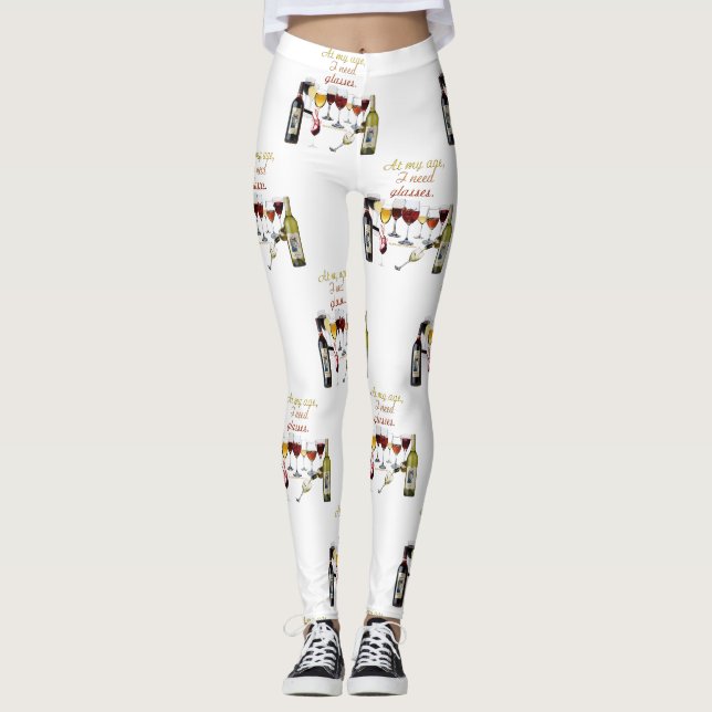 SlipperyJoe's Wine Glasses fermentierter Traubenwe Leggings (Vorderseite)
