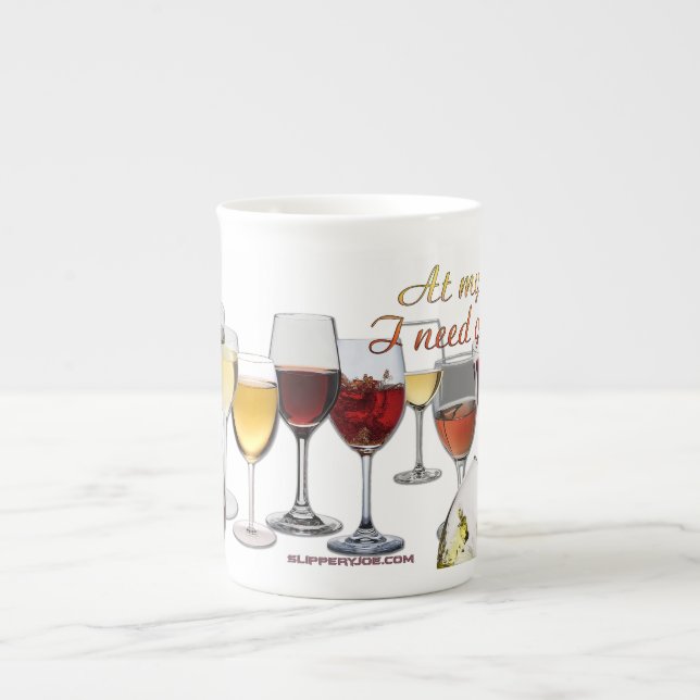 SlipperyJoe's Wine Glasses fermentierter Traubenwe Prozellantasse (Vorderseite)