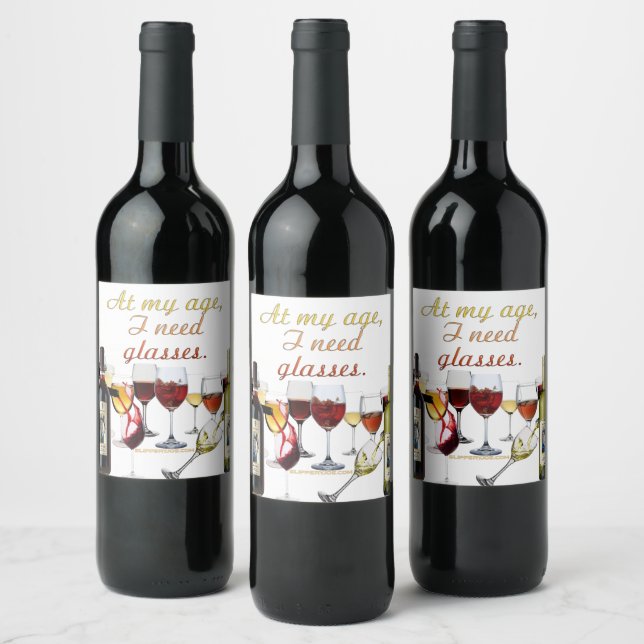 SlipperyJoe's Wine Glasses fermentierter Traubenwe Weinetikett (Flaschen)