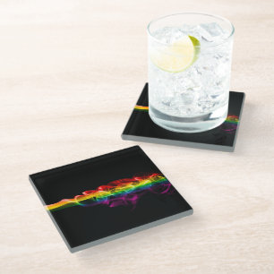 SlipperyJoes Wolke aus Regenbogen-Energiedampf fin Glasuntersetzer