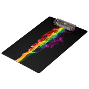SlipperyJoes Wolke aus Regenbogen-Energiedampf fin Klemmbrett
