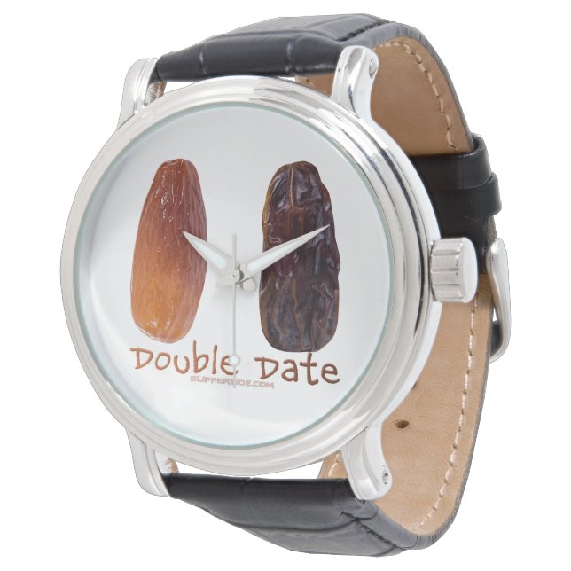SlipperyJoe's zwei Daten mit zerknitterten Pflaume Armbanduhr (Schrägansicht)