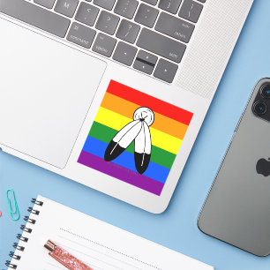 SlipperyJoe's Zwei-Geist-Pride-Flag-Zeremonial LGB Aufkleber