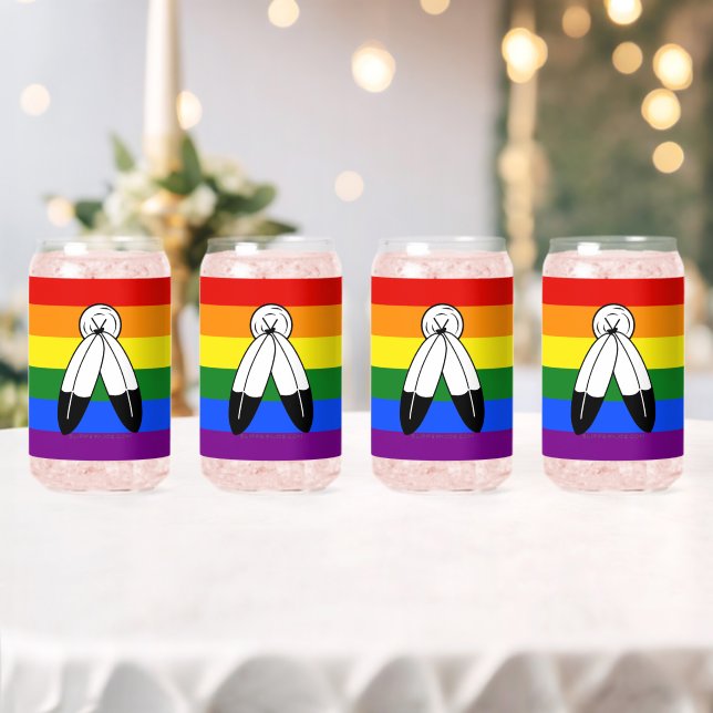 SlipperyJoe's Zwei-Geist-Pride-Flag-Zeremonial LGB Dosenglas (Insitu (Hochzeit))