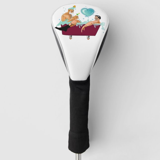 SlipperyJoe's zwei schwule Männer Liebe Cartoon Ba Golf Headcover (Vorderseite)