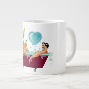 SlipperyJoe's zwei schwule Männer Liebe Cartoon Ba Jumbo-Tasse