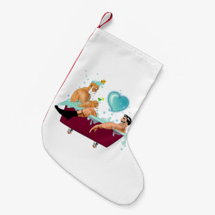SlipperyJoe's zwei schwule Männer Liebe Cartoon Ba Kleiner Weihnachtsstrumpf