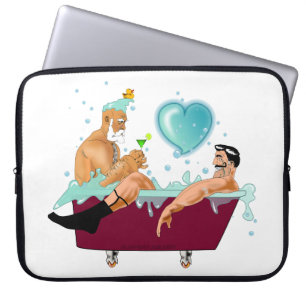 SlipperyJoe's zwei schwule Männer Liebe Cartoon Ba Laptopschutzhülle