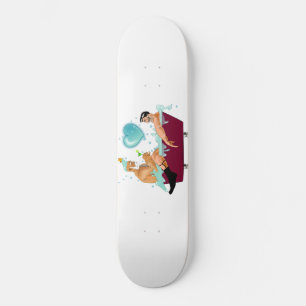 SlipperyJoe's zwei schwule Männer Liebe Cartoon Ba Skateboard