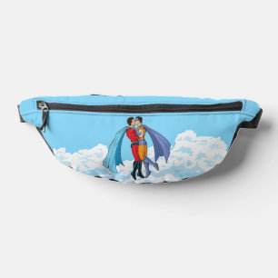 Slipperyjoes zwei Superhelden küssen Charaktere f Bauchtasche
