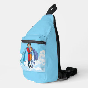 Slipperyjoe's zwei Superhelden küssen Charaktere f Crossbody Bag