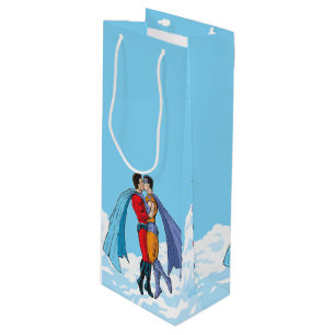 Slipperyjoes zwei Superhelden küssen Charaktere f Geschenktüte Für Weinflaschen