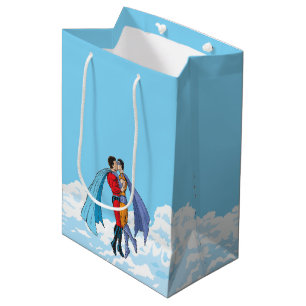 Slipperyjoe's zwei Superhelden küssen Charaktere f Mittlere Geschenktüte