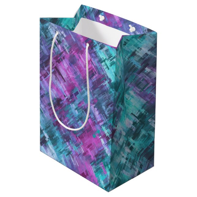 slipstream digihatch - teal and purple : mittlere geschenktüte (Rückseite Schrägansicht)